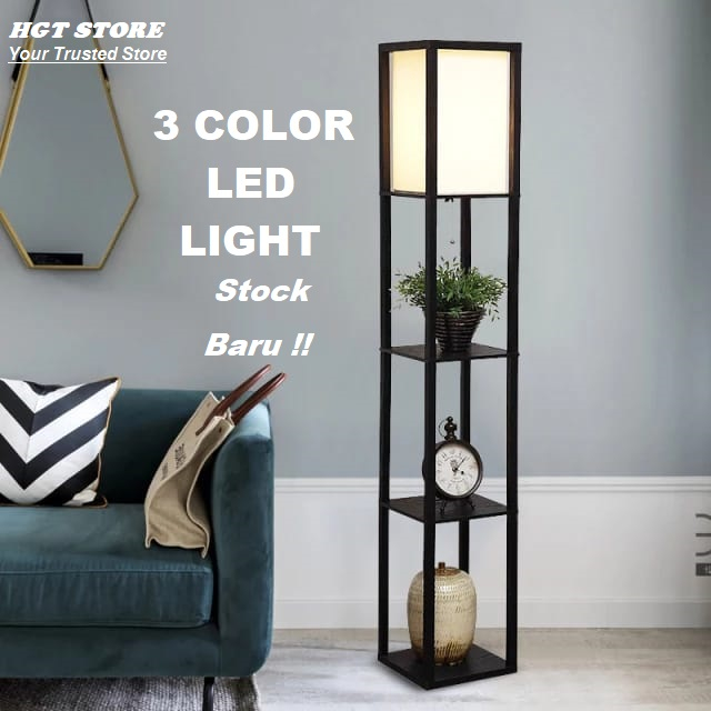 Floor Lamp Shelf rack Lampu Lantai Rak | Shopee Singapore