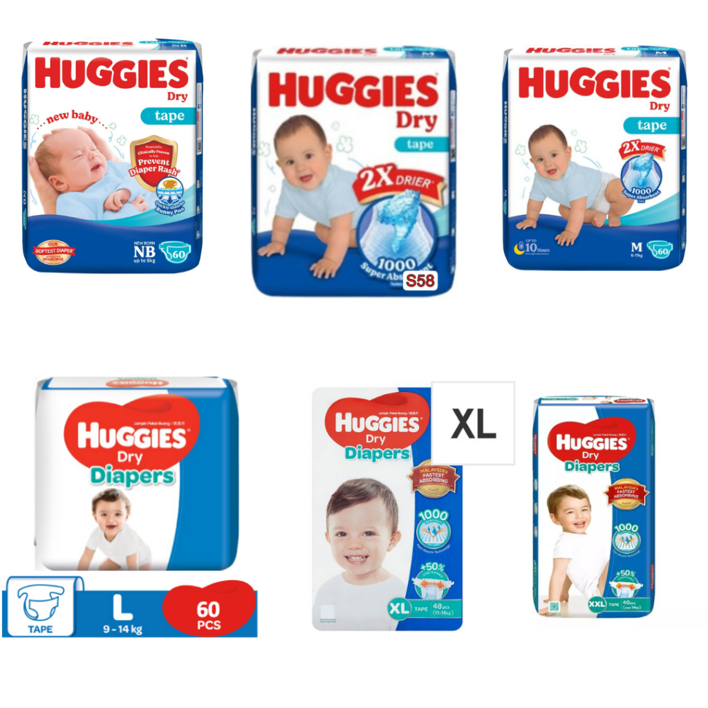 Huggies dry hot sale taped diapers