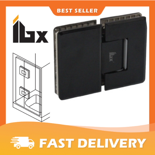 Stainless Steel Shower Glass Door Hinge(Glass to Glass 180 ) Shopee