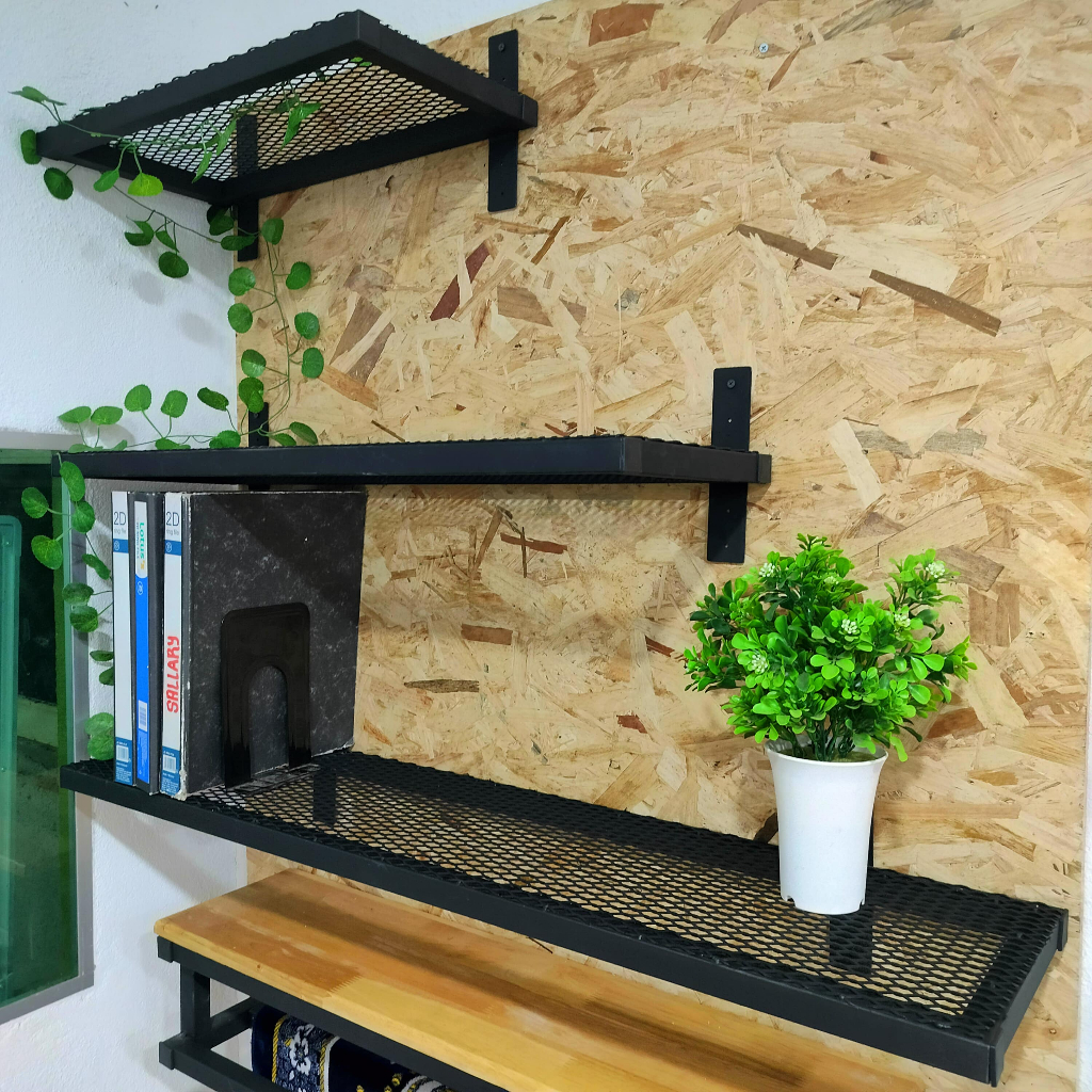 Expanded wallmount metal rack heavy metal / rak besi berjaring / rak ...
