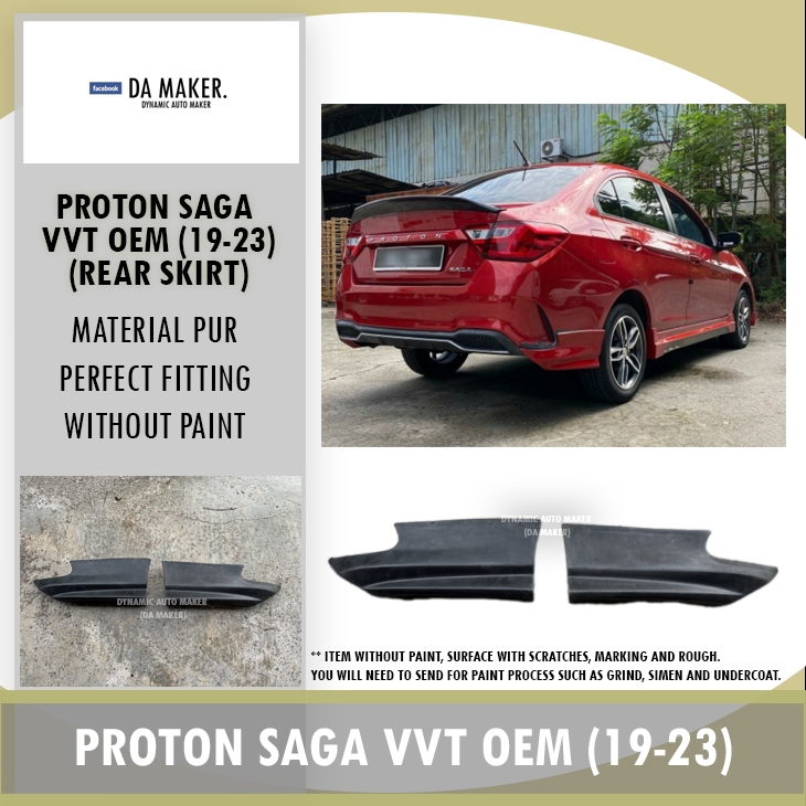 【Ready Stock】PROTON SAGA VVT 19-23 OEM REAR SKIRT MATERIAL PU 2019 2020 ...