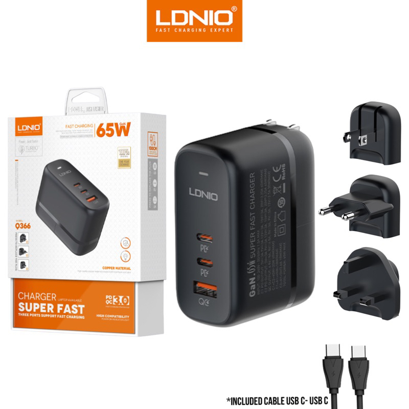 LDNIO 65W GaN Supper Fast Charger Travel Adapter | Shopee Singapore