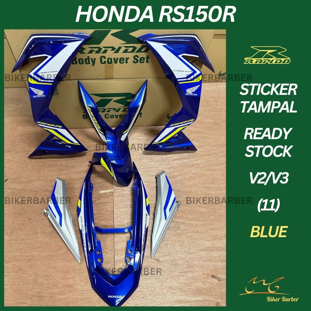 RAPIDO Cover Set Honda Rs150r V2 V3 (11) Black Blue Body Coverset ...