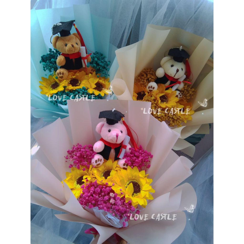 Soap Roses Flower Bouquet Graduation Flower Bouquet Graduation Bear ...