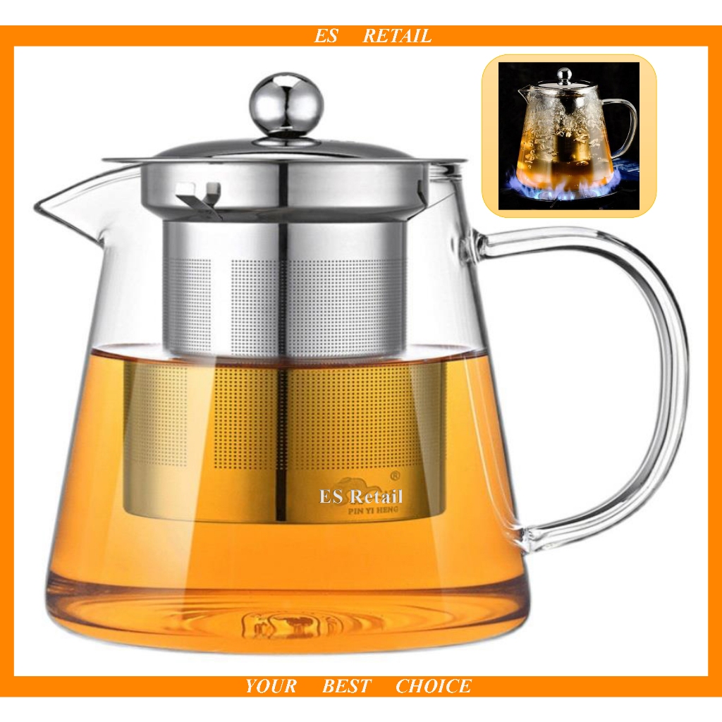 Teapot with strainer Glass jug Borosilicate glass teapot jug Tea pot ...