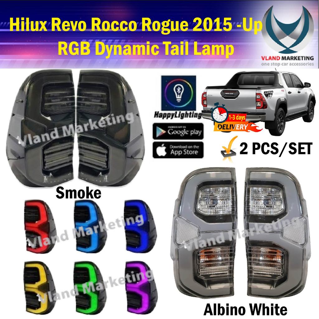 Toyota Hilux Revo RGB Tail Lamp (Smoke/Albino White) Revo Rocco Rogue ...