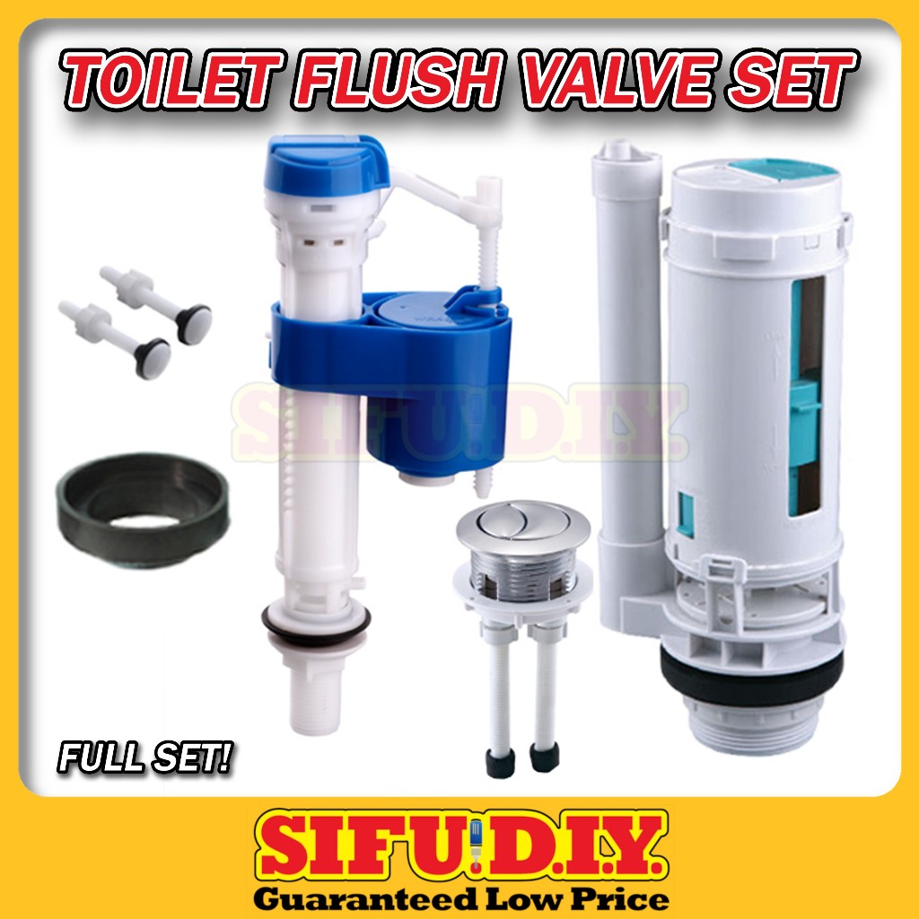 Flush Toilet Flush Set Pam Tandas Flush Duduk Toilet Flush Valve 馬桶水箱配件 ...