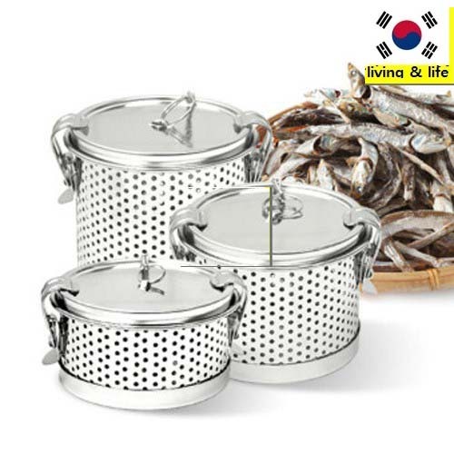 Korean Stainless steel anchoy net(bowl)broth net for soup Strainer (다시통 ...