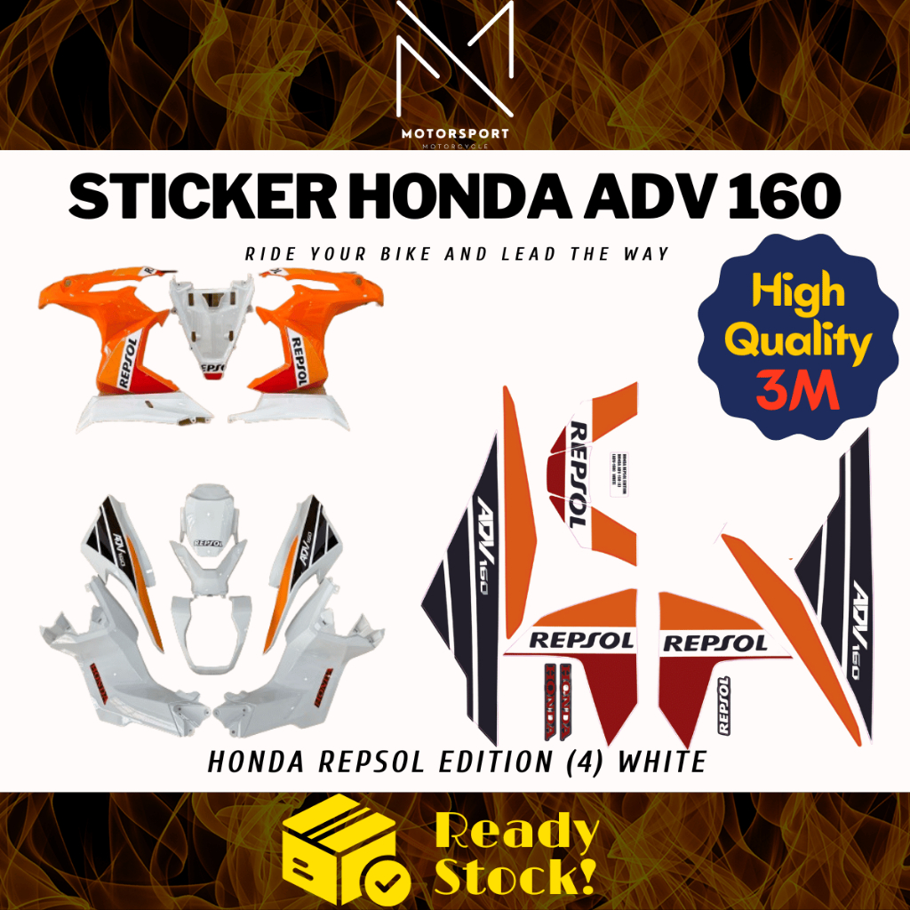 HONDA ADV 160 Respol Edition CoverSet Stripe Sticker Cover Set (4 ...