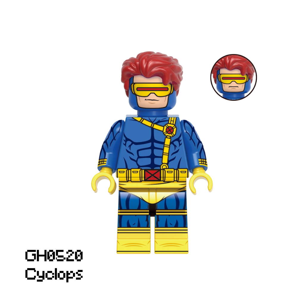 Storm store and Cyclops LEGO minifigs