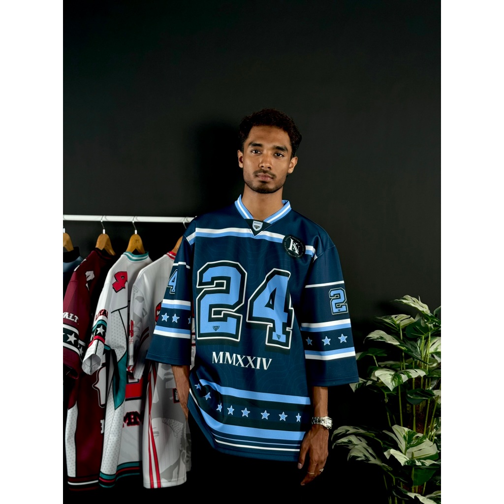 NFL OVERSIZED JERSEY BLEU 3 QUARTER Shopee Singapore