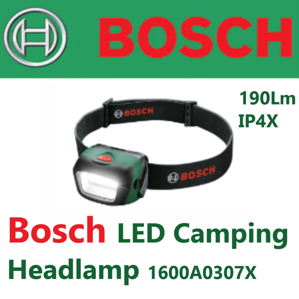 BOSCH LED Camping Outdoor Headlamp Headlight Flashlight 190Lm IP4X ...