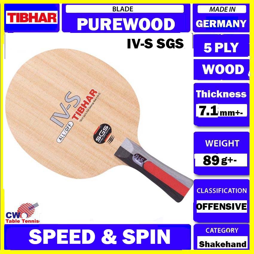 Tibhar IV-S SGS 5PLY wOODEN BLADE TABLE TENNIS BAT PADDLE RACKET PING ...