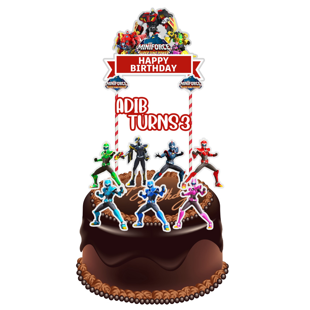 MINIFORCE SUPERDINO CHARGE cake topper | Shopee Singapore