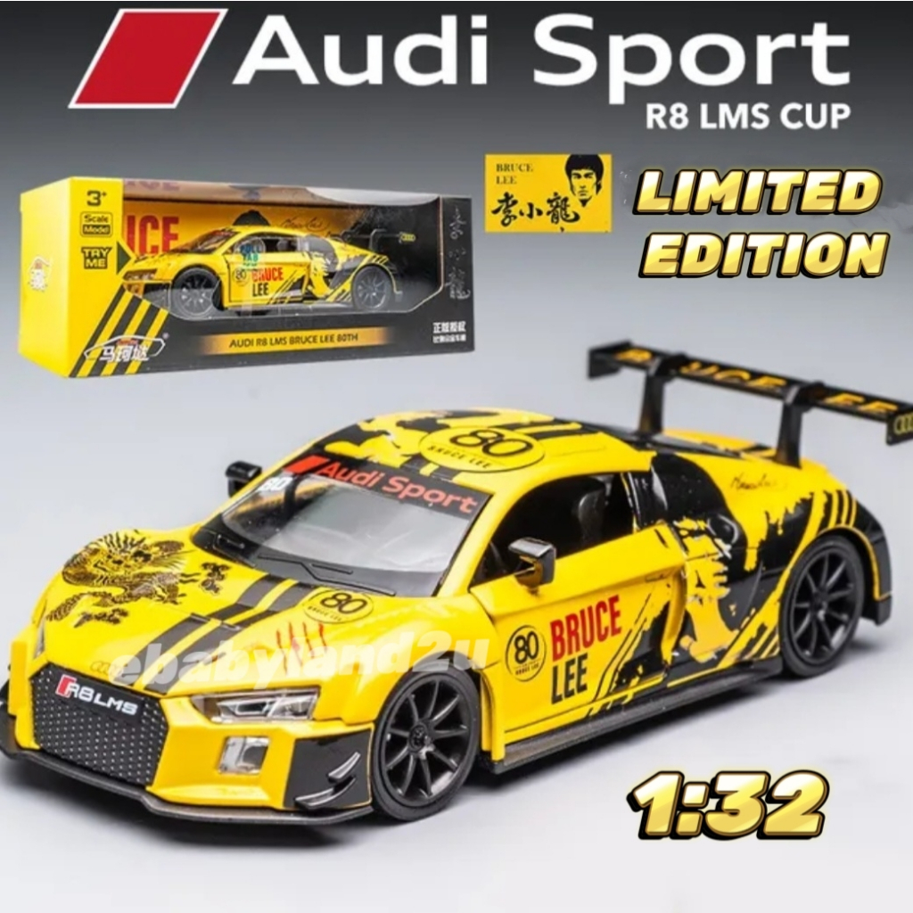 Die Cast 1:32 Scale Audi R8 Bruce Lee Limited Edition Diecast Vehicle ...