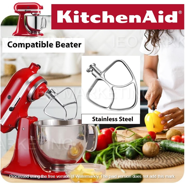 Kitchenaid Stainless Steel Flat Beater Artisan L Qt Ksm Ksm Ksm Shopee