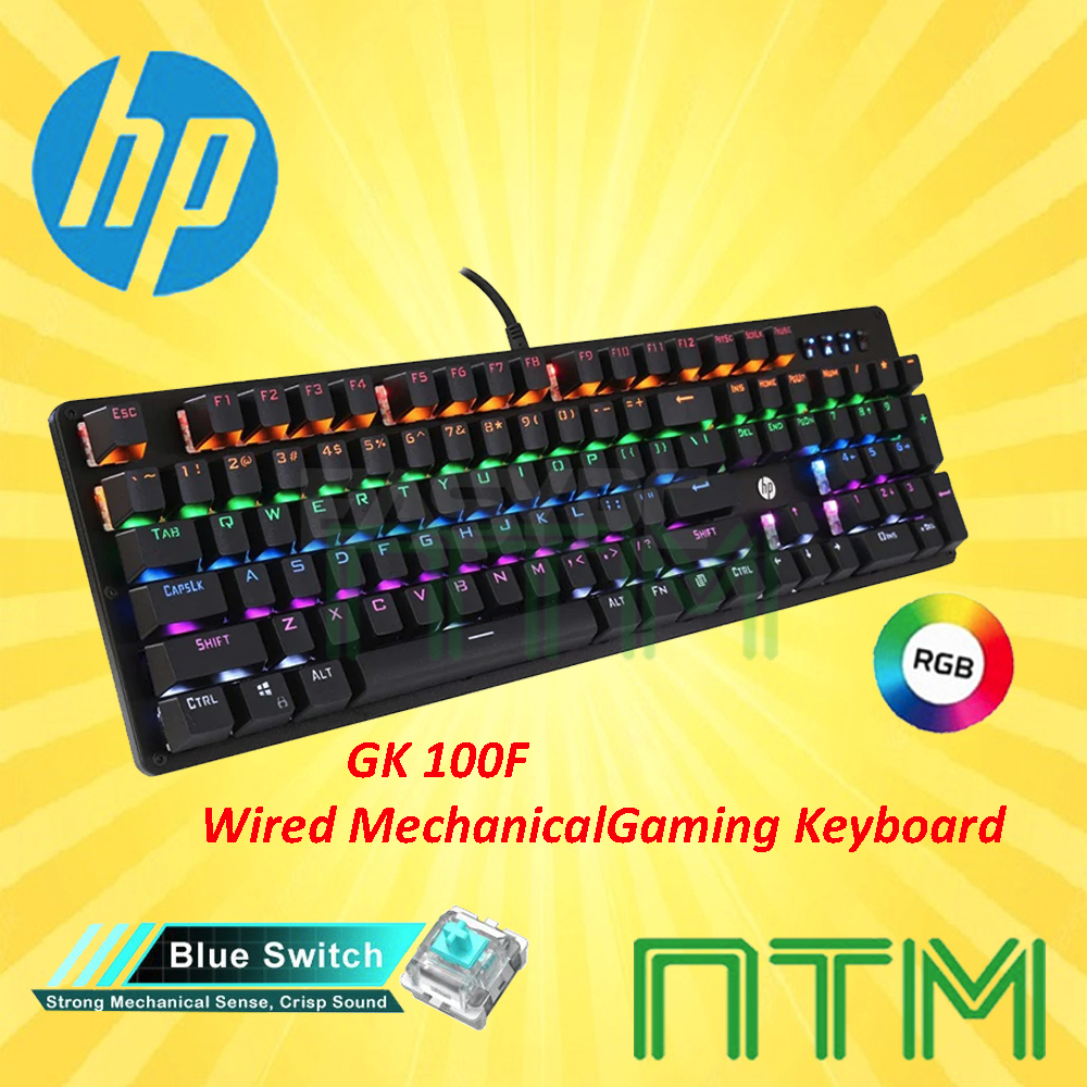 HP GK100F REAL WIRED MECHANICAL MIXED BACKLIGHT GAMING KEYBOARD (BLUE