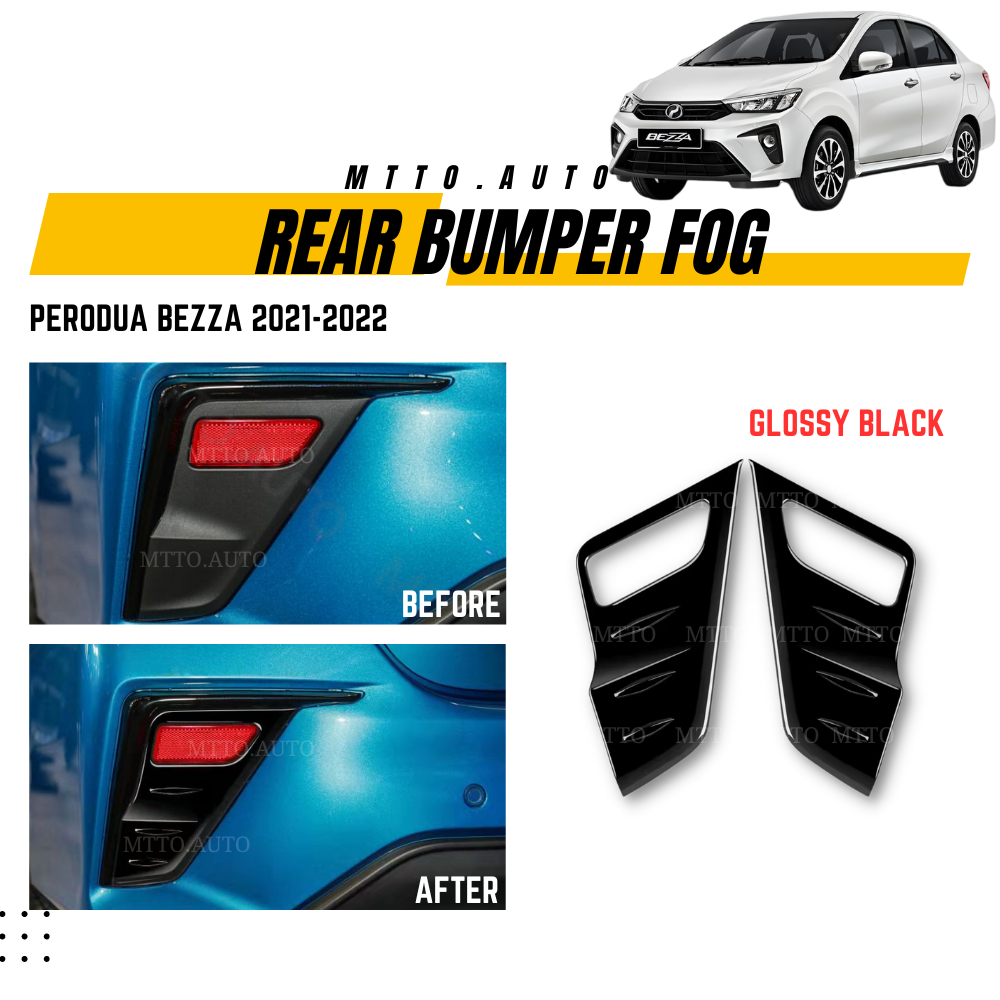 MTTO Perodua Bezza 2021-2022 Car Rear Bumper Fog Tail Back Lamp Frame ...