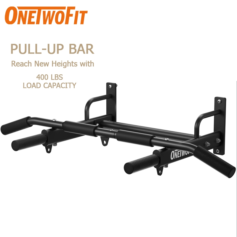 OneTwoFit Wall-Locking Wall-Mounted Resistance Band Pull-Up Bar