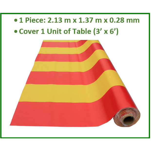 Alas Meja 2.13m x 1.37m x 0.28mm PVC Plastic Table Cloth Kain Plastik ...