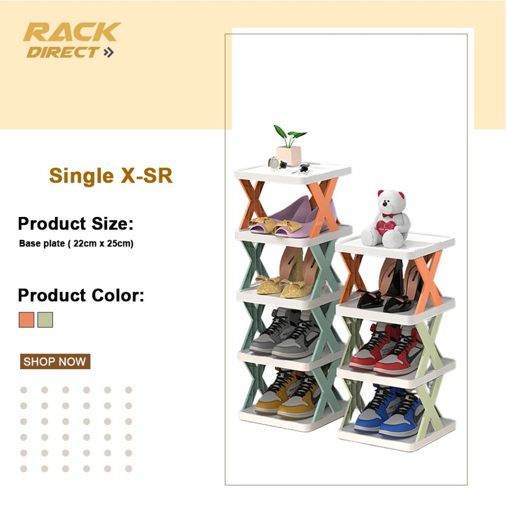 Rack Direct Single X-Shoe Rack Multi-layer Narrow Shoe Rack Storage ...
