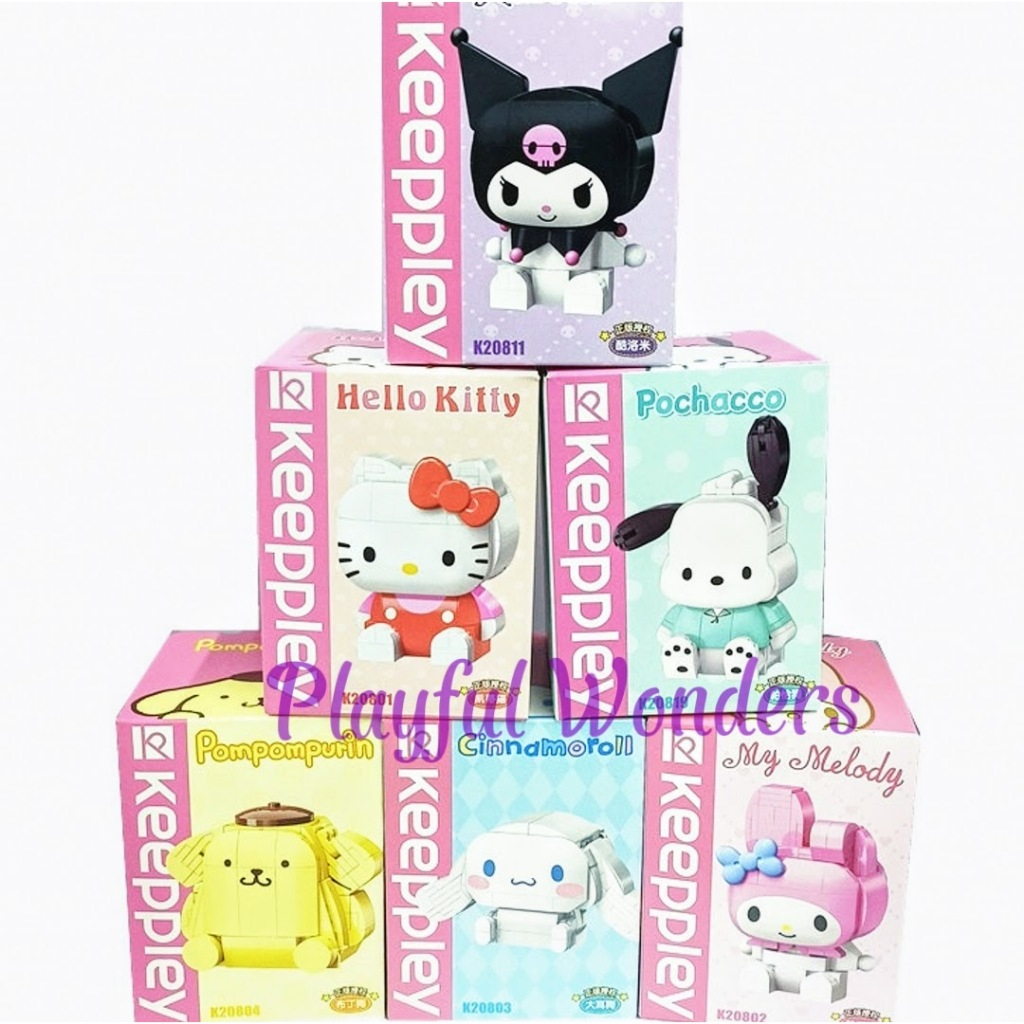 Keeppley Sanrio Kuromi Hello Kitty Melody Pochacco Cinnamoroll Building ...