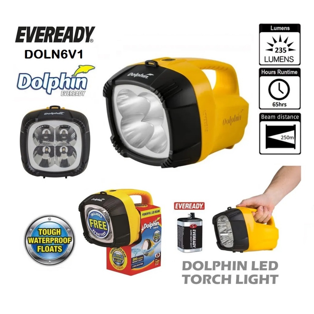 Eveready Dolphin LED Floating Lantern Torch with 6V Battery (235 Lumens