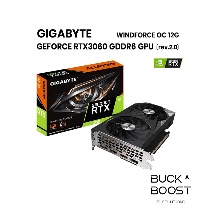 GIGABYTE GEFORCE RTX 3060 WINDFORCE OC 12G GDDR6 GRAPHICS CARD (GV ...