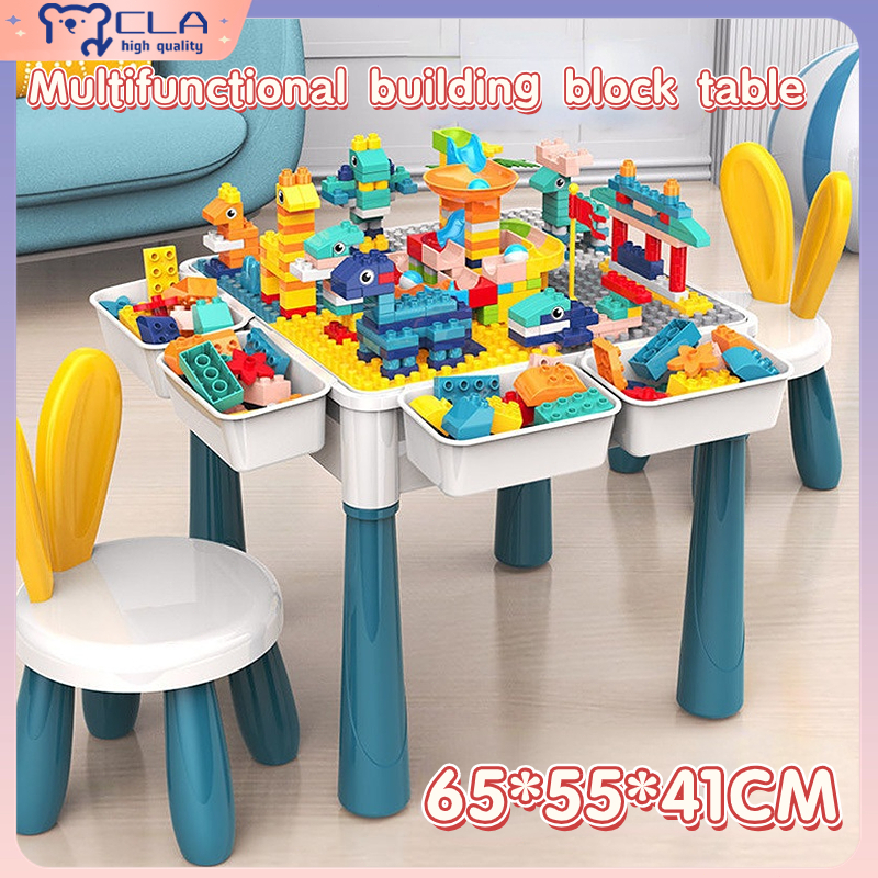Kids Multifunction Building Block Table Building Blocks Table LARGE ...