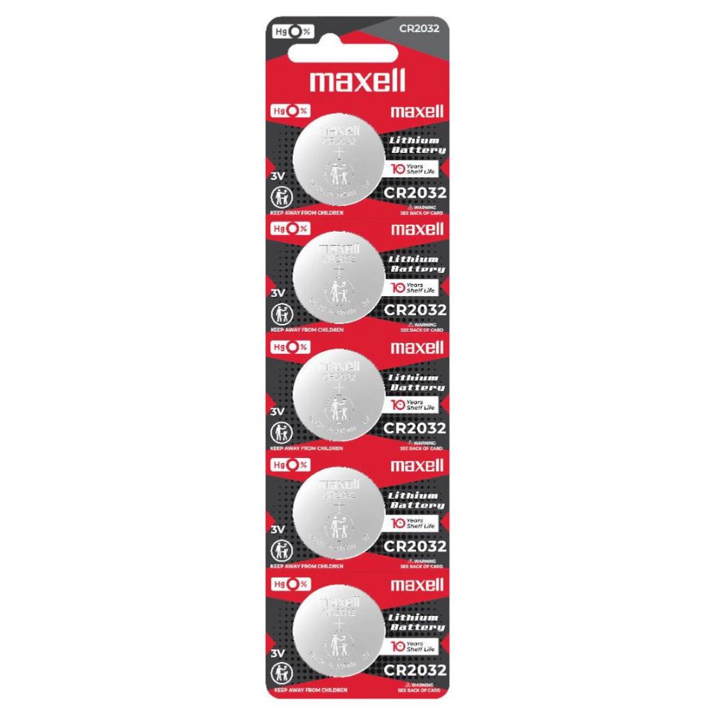 Maxell CR2032 Lithium Coin Battery 3V - Button Cell Battery - Watch ...