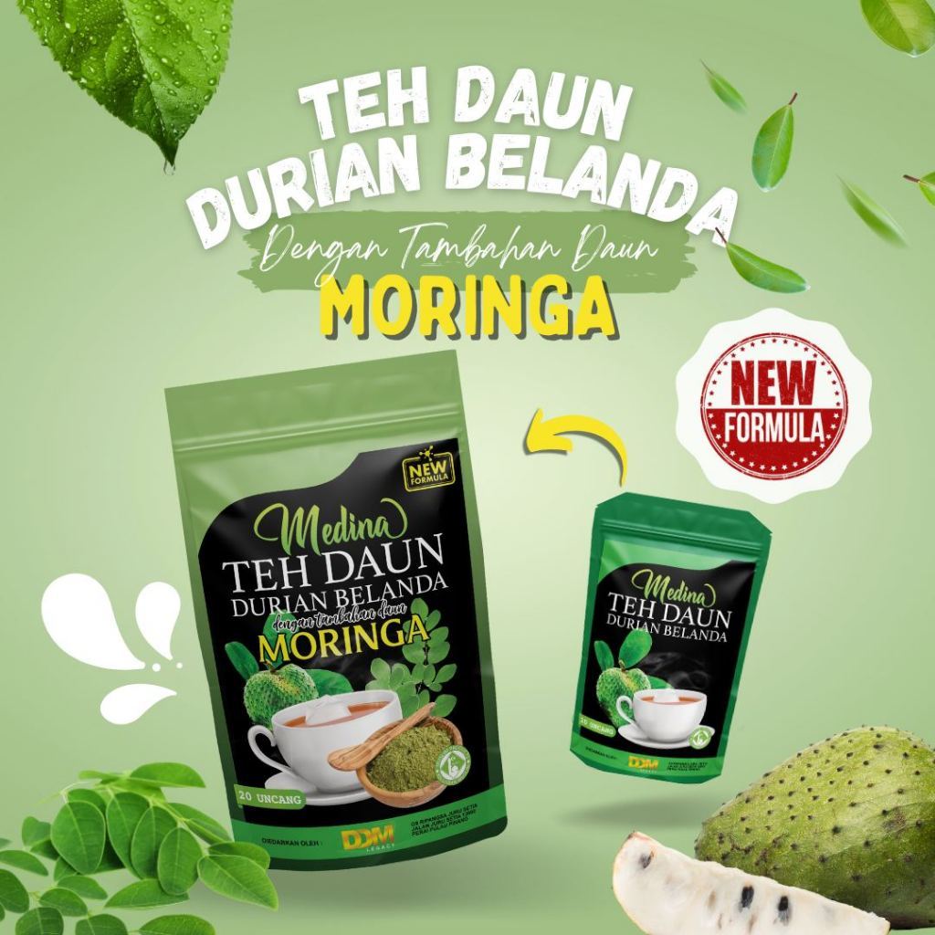 Dutch DURIAN Leaf Tea Plus MORINGA -1000 Efficacy - High Blood Diabetes ...