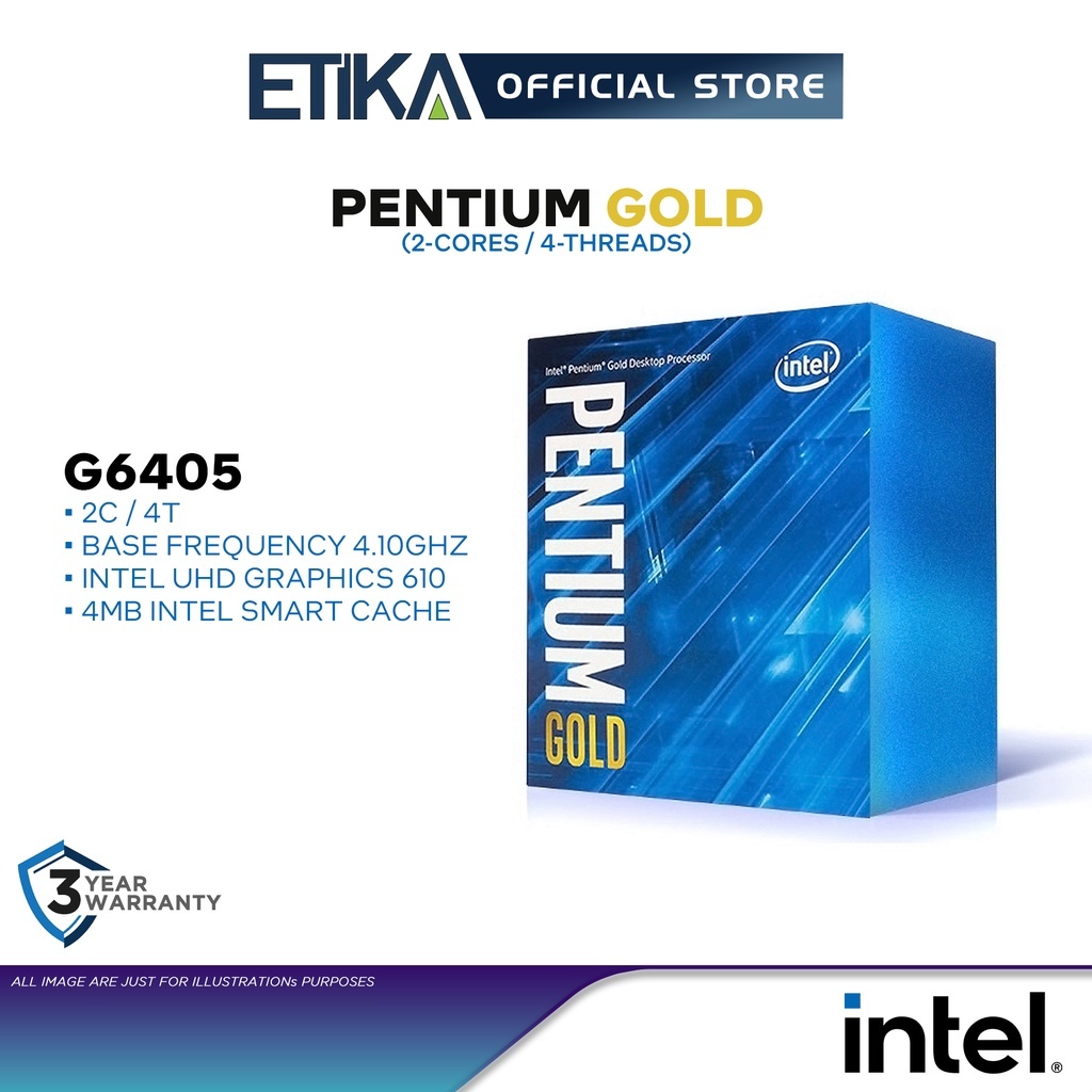 Intel Pentium Gold G6405 | 2-Core LGA1200 Socket 10th Gen CPU Processor ...