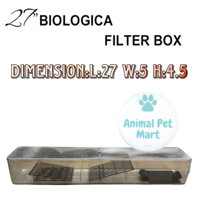 Blue top filter box 27” x 5” x 4.5” for aquarium 3-6 feet | Shopee ...