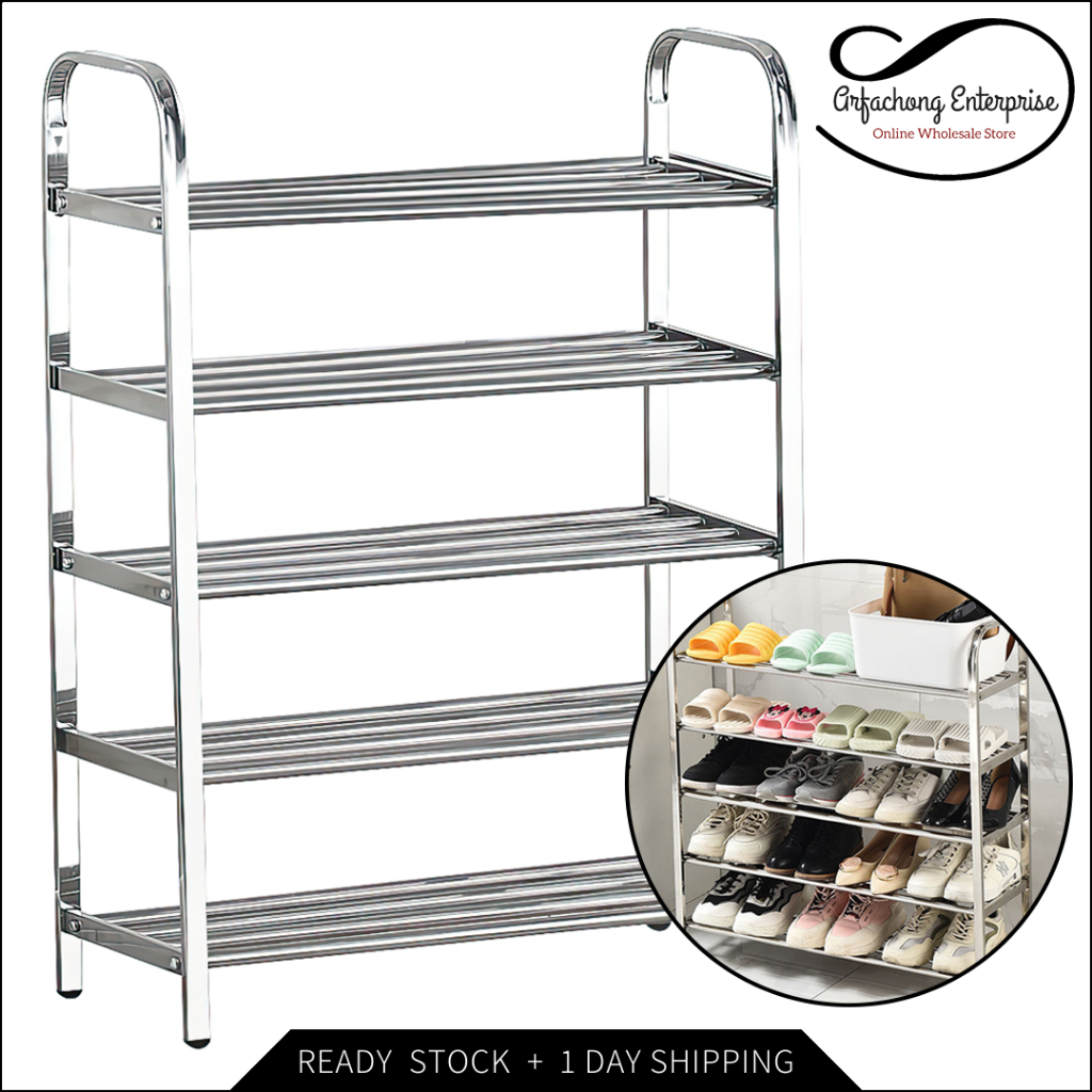5/6 LAYER Shoe Rack Shoe Storage Rack Kids Organizers Stainless Steel ...