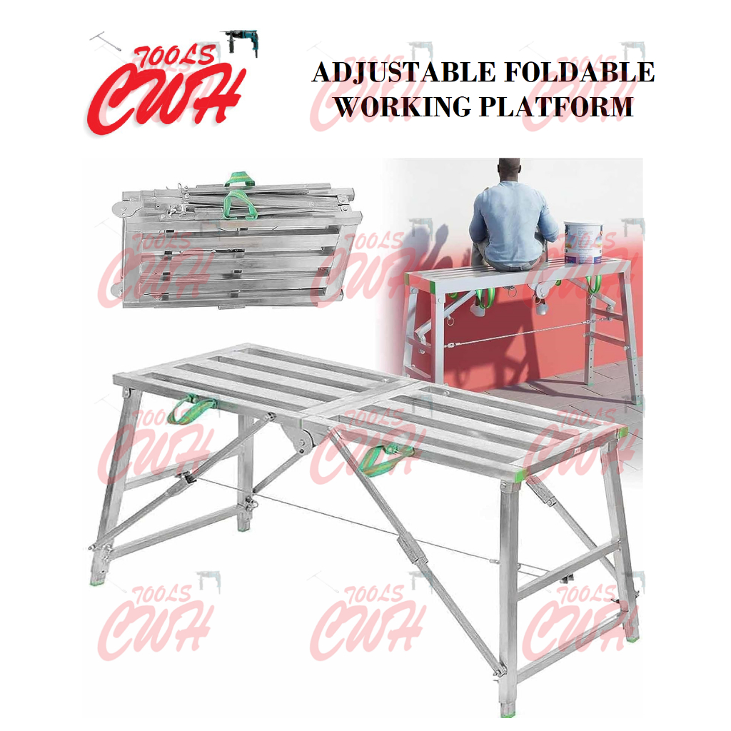 MULTIPURPOSE ADJUSTABLE FOLDING FOLDABLE WORKING BENCH SCAFFOLING WORK ...