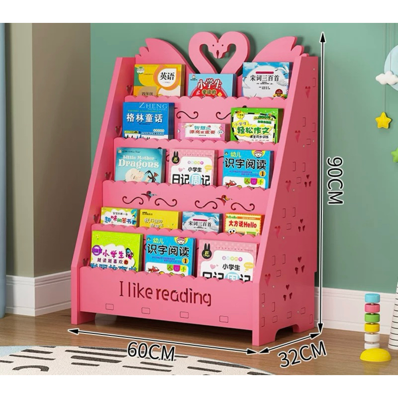 DIY Ikea Style Bookshelf Kids Story Book Storage Rack Book Rack Rak ...