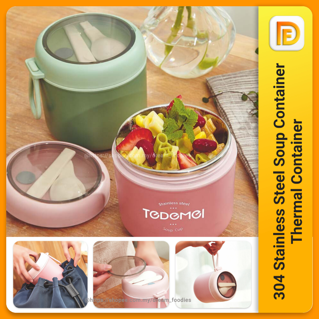 530ML Thermal Lunch Box Food Container PP Material Vacuum Cup Portable Soup  Cup