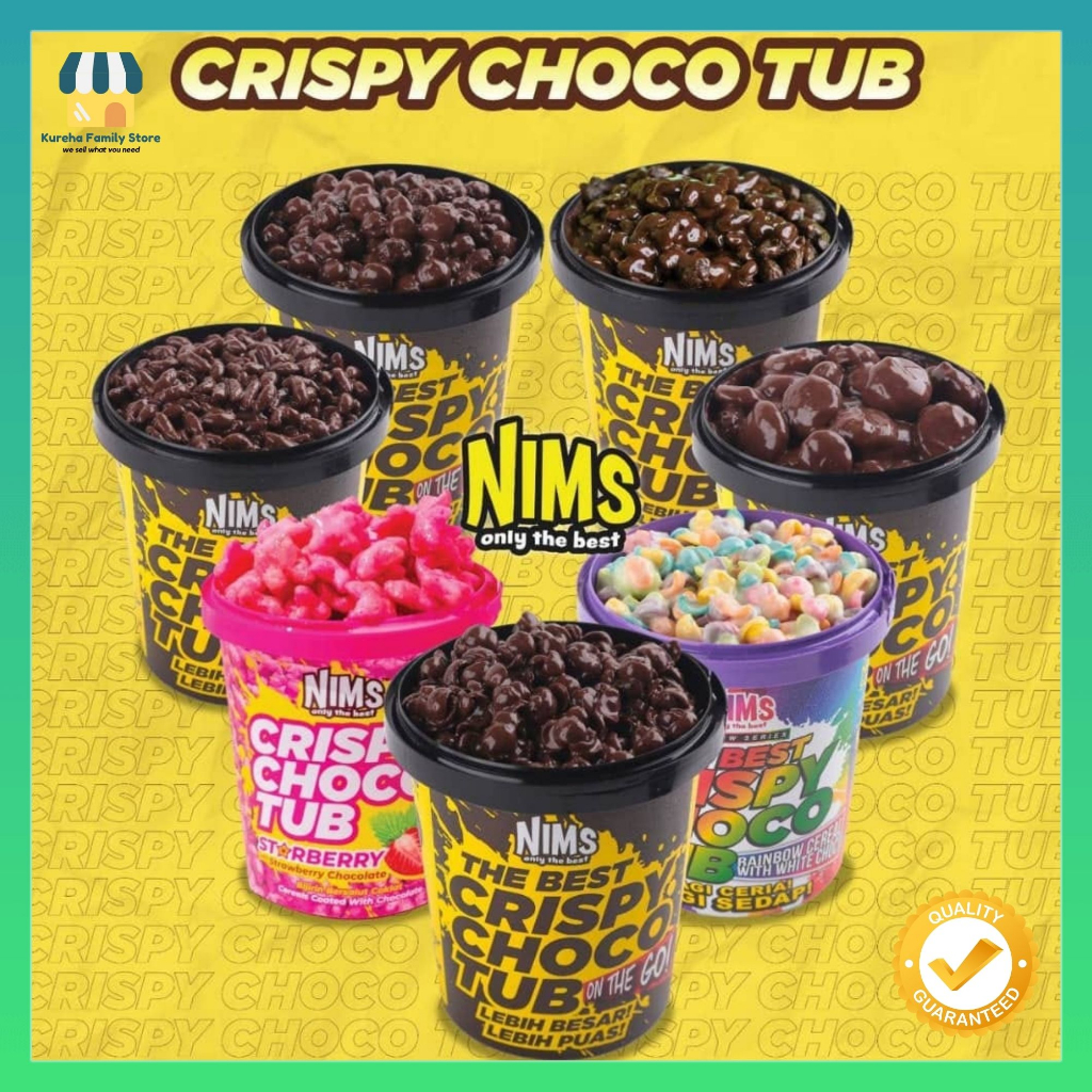 Nims Crispy Choco Tub 7 Flavours Delicious Chocolate Crunchy Indulgent  Snack Yummy Tasty