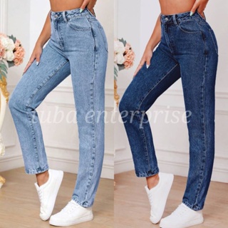 XIAOJIANBAO Boyfriend jeans, ladies high waist mom jeans, plus light blue denim  jeans pants: Buy Online at Best Price in UAE 