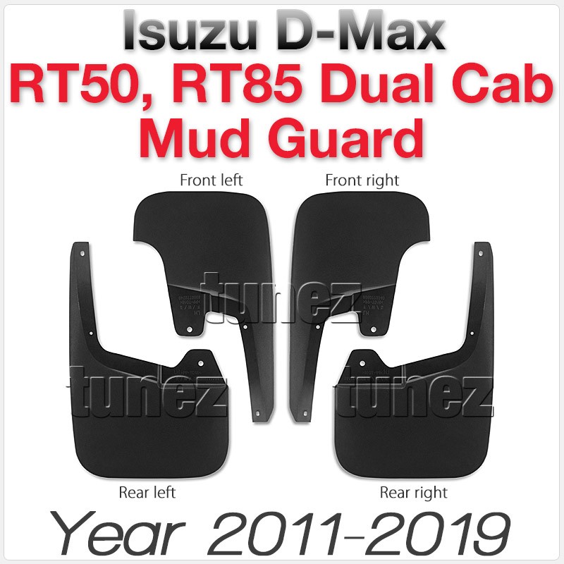 TUNEZ Front Rear ABS Plastic Splash Guard OEM Isuzu D-Max Double Dual ...