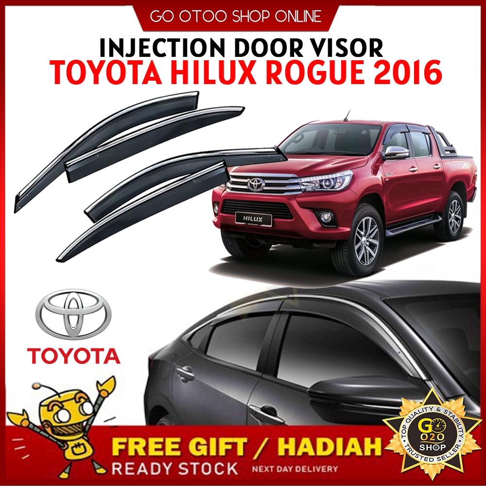 Toyota Hilux Rogue 2016 - 2023 Door Visor Chrome Line Injection Air ...