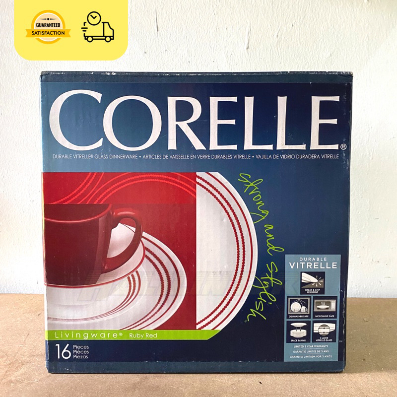 Corelle Livingware Round Dinnerware Set 16pc Ruby Red Shopee Singapore