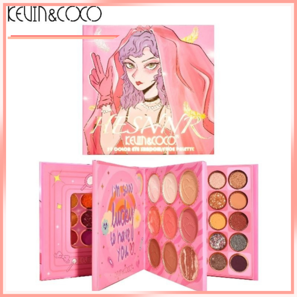 KEVIN & COCO 59 COLOR EYESHADOW / HIGHILIGHT/BLUSHER MAKEUP PALETTE