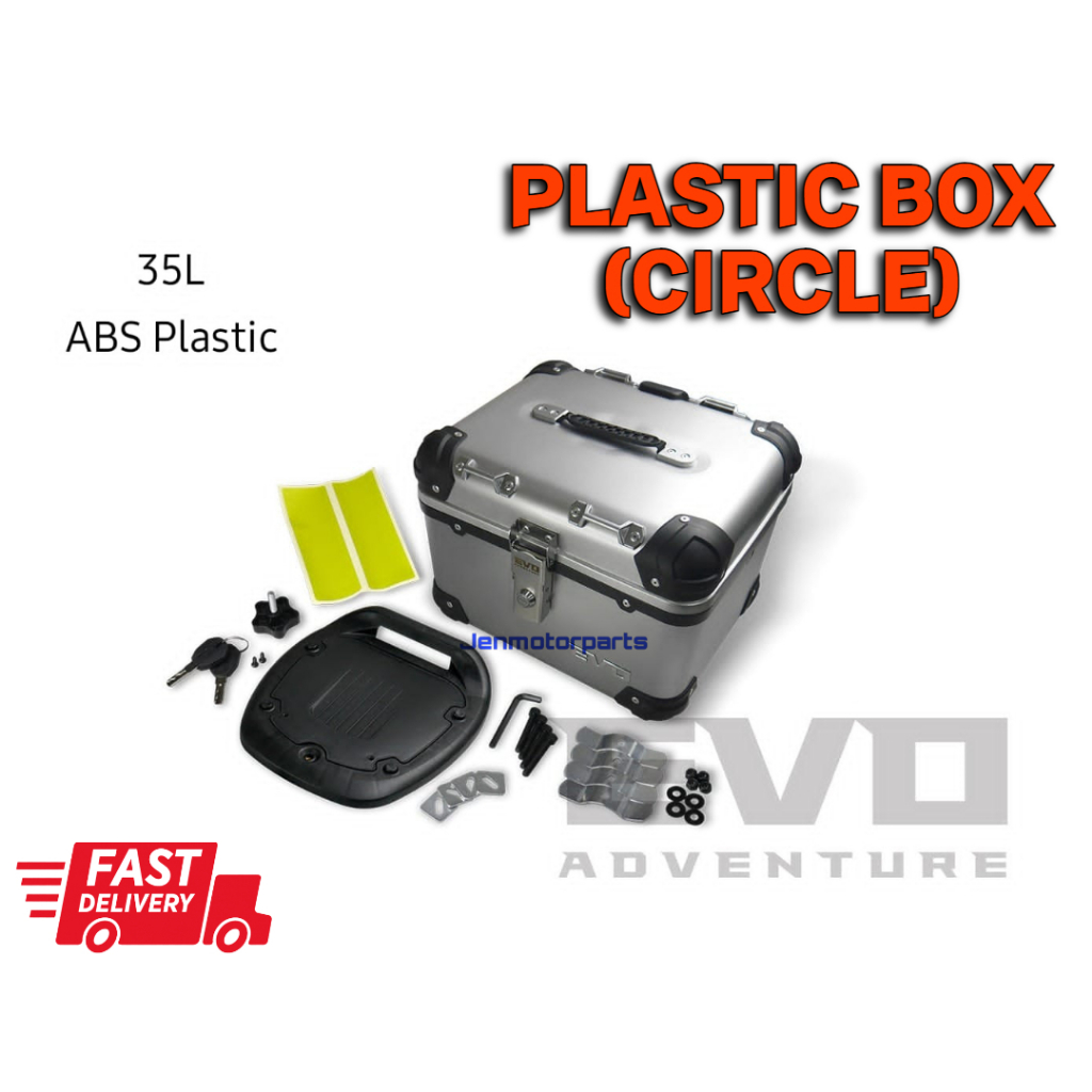 TOP BOX CIRCLE BOX PLASTIC 35L TONG BOX EVO TOP BOX | Shopee Singapore