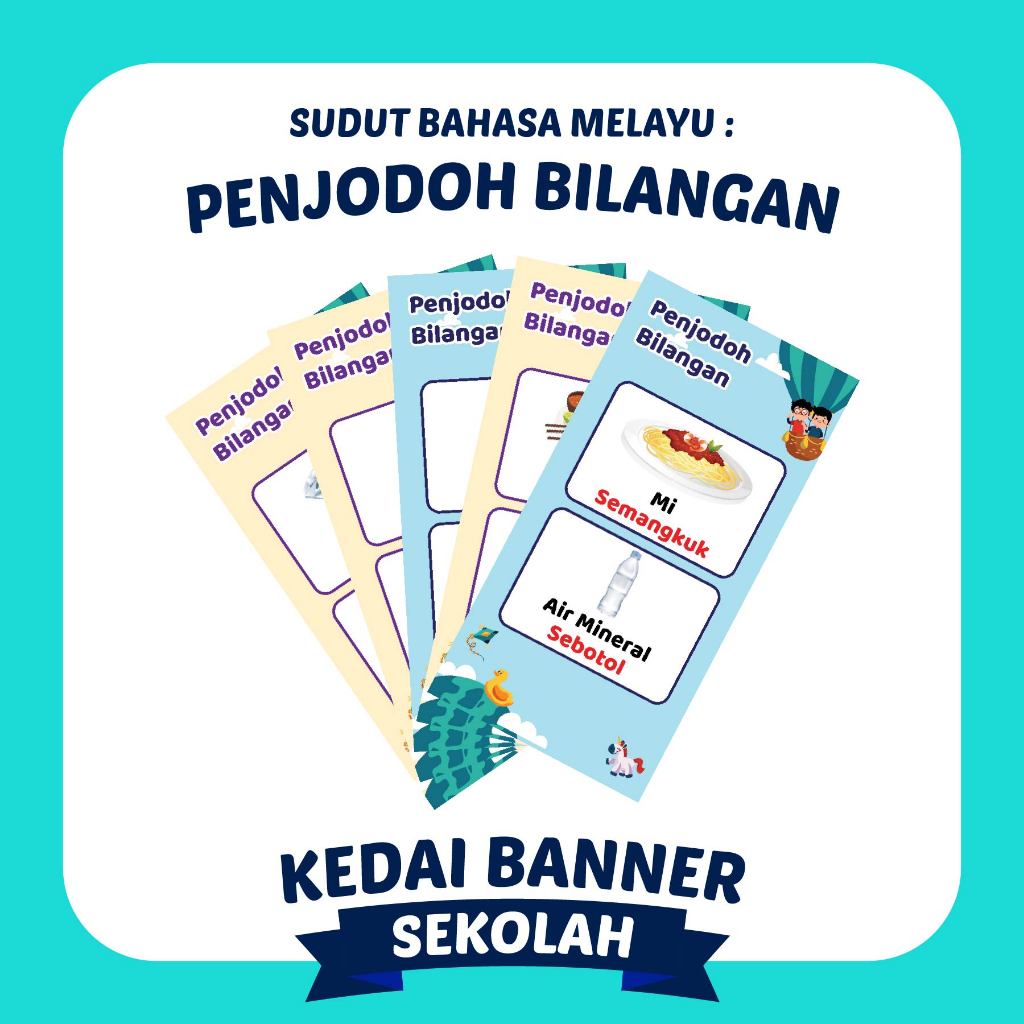 Number Match Poster | Malay Pronunciation | Malay Fuel | Malay Angle ...