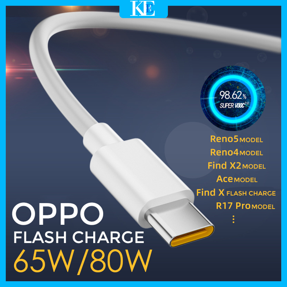 OPPO RENO 65W 80W SUPERVOOC 2.0 Fast Charging Cable for All Oppo Reno ...