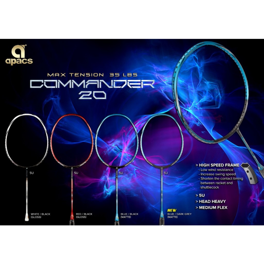 Apacs Badminton Racket Commander Series / Asgardia Lite / Counter
