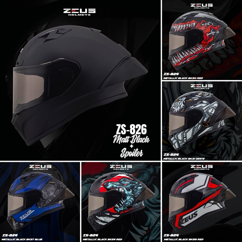 ZEUS ZS-826 Full Face Helmet | Shopee Singapore