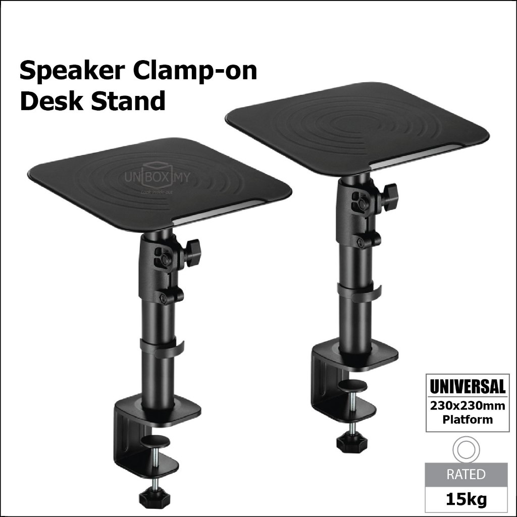 1 pair Solid Desktop Clamp On Bookshelf Speaker Stand Universal