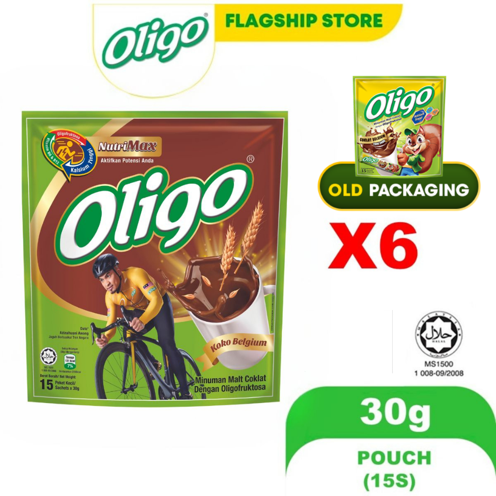 [6 Packs] Oligo Chocolate Malt Drink Hi-Calcium With Oligofructose (30g ...